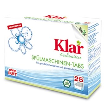Таблетки для мытья посуды для посудомоечных машин гипоаллергенные Klar 25 шт, 500 гр.